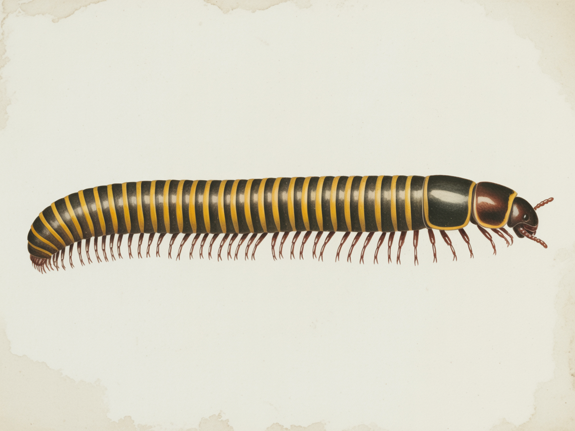 Yellow-Banded Millipede identification photo