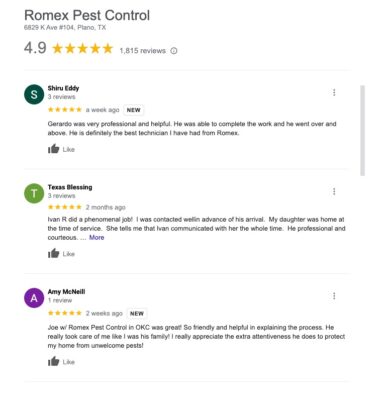 Pest control reviews deals